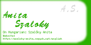 anita szaloky business card